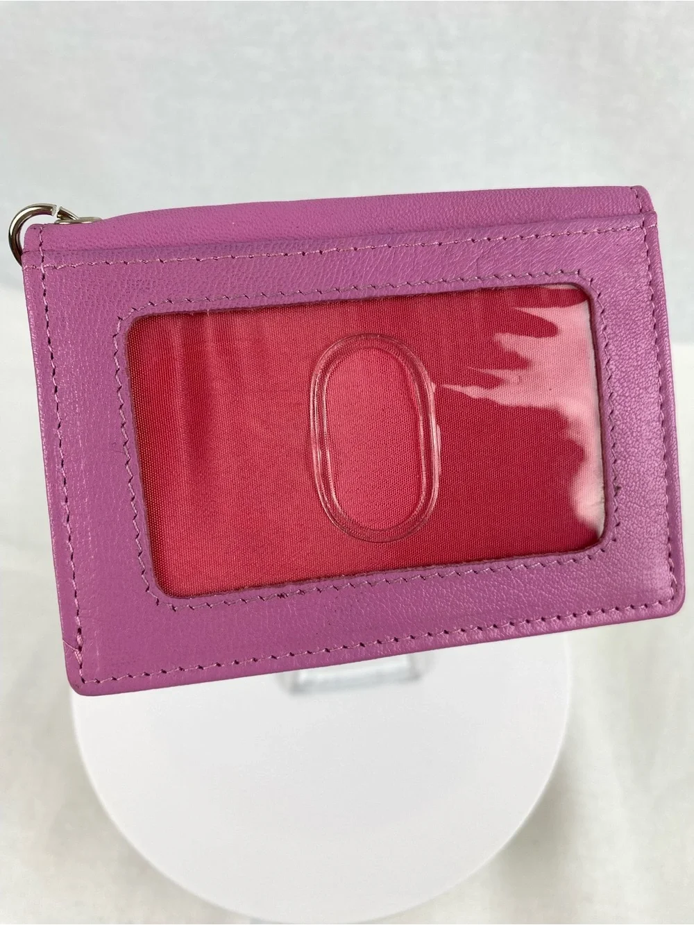Mercedes Pink Leather Key & Card Holder